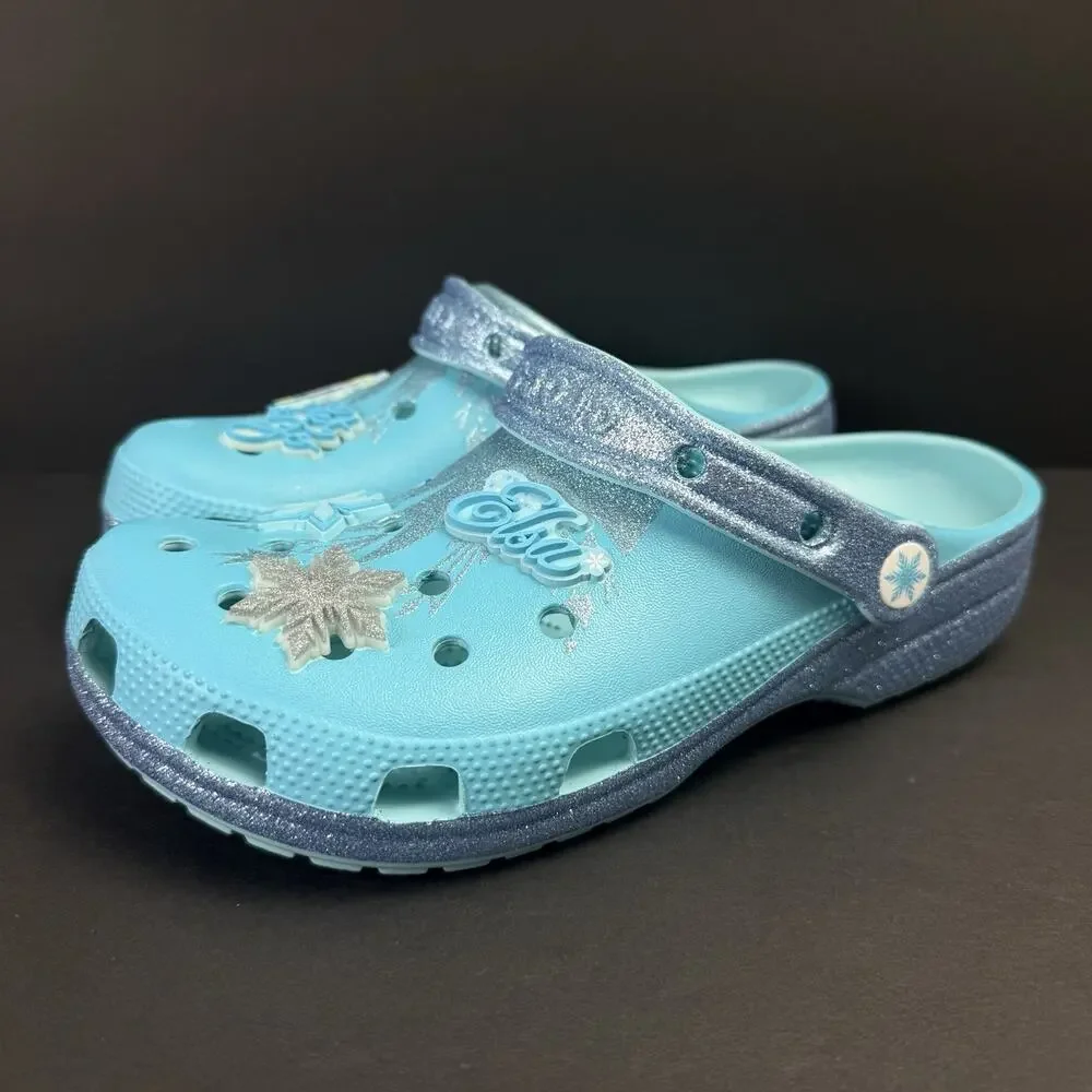 Crocs Disney Frozen Elsa Kids J6 Classic Clogs Multi Color New Without Box